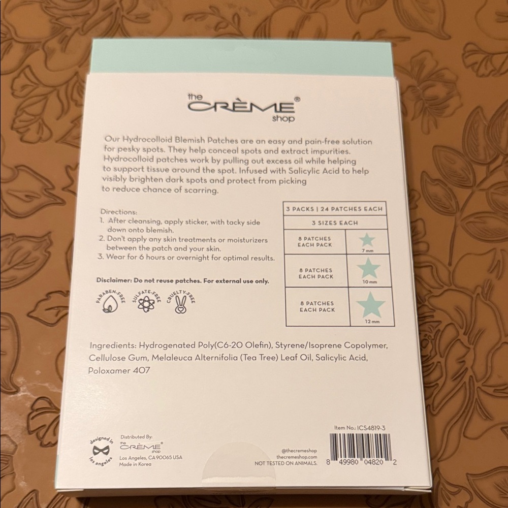 5/$25 the crème Shop Clear Skin Hydrocolloid Blemish Patches - 🆕 - Picture 2 of 2
